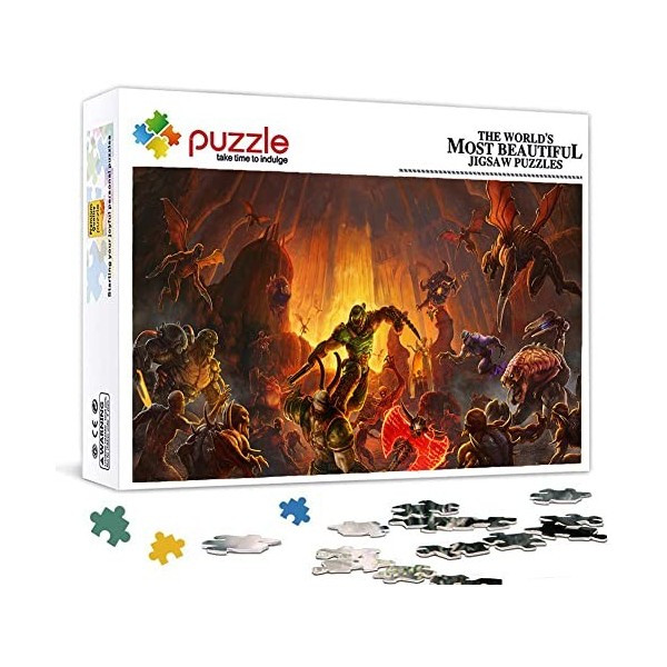 Puzzle 1000 Pièces pour Adultes, Puzzle Doom, Petit Mini Puzzle Adolescent Enfant Puzzle des Énigmes Robustes Et Épaisses Dif