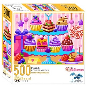 Brain Tree - Cake World 500 Piece Puzzles for Adults: With Droplet Technology for Anti Glare & Soft Touch