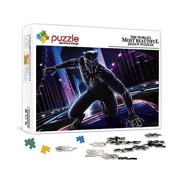 Puzzle 1000 Pièces pour Adultes, Puzzle Film Black Panther, Petit Mini Puzzle des Énigmes Robustes Et Épaisses Difficiles, Co