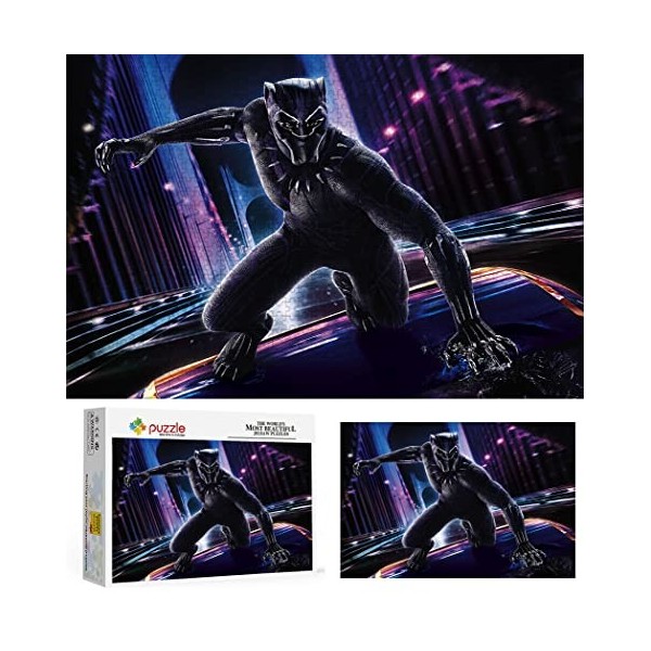 Puzzle 1000 Pièces pour Adultes, Puzzle Film Black Panther, Petit Mini Puzzle des Énigmes Robustes Et Épaisses Difficiles, Co