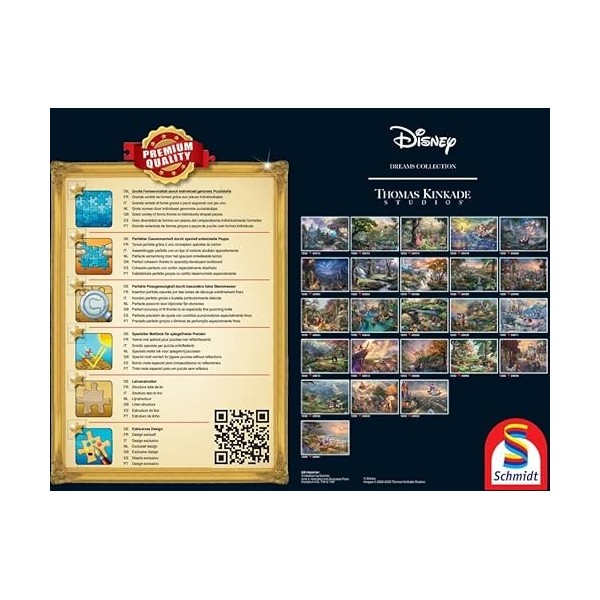 Schmidt Spiele- The Little Mermaid 57370 Thomas Kinkade Disney La Petite Sirène et Le Prince Eric Puzzle 1000 pièces, Multico