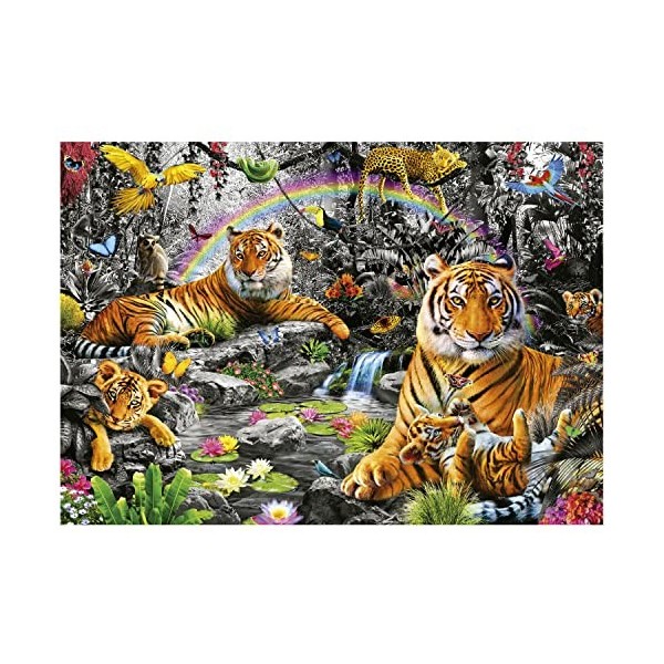 Educa - Puzzle de 1500 pièces pour Adultes | Jungle Radieuse. Mesure : 85 x 60 cm. Comprend Fix Puzzle Tail pour laccrocher 