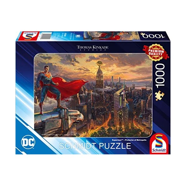 Schmidt Spiele Schmidt Spiele57590 Thomas Kinkade, Superman, Protecteur de Metropolis, 1000 Teile Puzzle, 57590, Multicolore