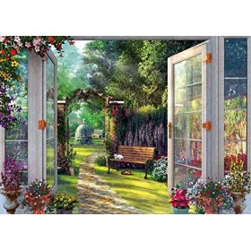 Schmidt 59592 Dominic Davison-View of The Enchanted Garden Premium Quality Jigsaw Puzzle, Multicolour