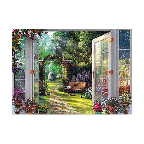 Schmidt 59592 Dominic Davison-View of The Enchanted Garden Premium Quality Jigsaw Puzzle, Multicolour