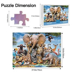 Tomoving Puzzles pour adultes - 1000 pièces - Puzzle animaux africains - 1000 pièces