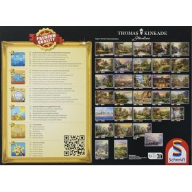 Schmidt Spiele Thomas Kinkade 59624 Puzzle de 1000 pièces Motif café sur la Riviera italienne Multicolore, structure en lin