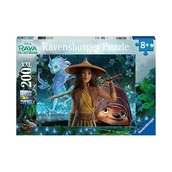 Ravensburger - Puzzle Enfant - Puzzle 200 p XXL - Raya, Tuk Tuk et Sisu - Disney Raya et le dernier dragon - Dès 8 ans - 1293