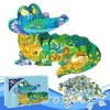 BARVERE Puzzle Enfant, 154 Pièces Crocodile Puzzle, Puzzle Animaux Enfant, Jouet Educatif Puzzle pour Enfant, Jouet éducatif 