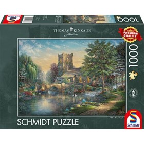 Schmidt Spiele 57367 Thomas Kinkade, Willow Wood Chapel, 1000 Teile Puzzle