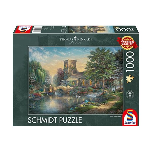 Schmidt Spiele 57367 Thomas Kinkade, Willow Wood Chapel, 1000 Teile Puzzle