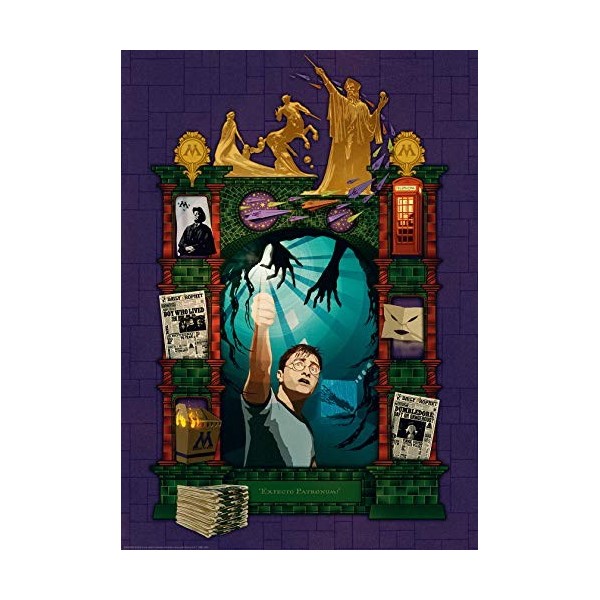 Ravensburger - Puzzle Adulte - Puzzle 1000 p - Harry Potter et lOrdre du Phénix Collection Harry Potter MinaLima - 16746