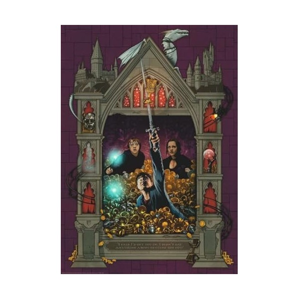 Ravensburger - Puzzle Adulte - Puzzle 1000 p - Harry Potter et les Reliques de la Mort 2 Collection Harry Potter MinaLima -
