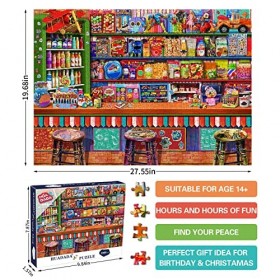 Puzzle 1000 pièces, Puzzle pour Adultes, Puzzle Impossible, Jeu éducatif coloré, Bonbons Maison, 1000 Puzzles pour décoration