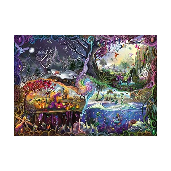 Schmidt Spiele 57587 Rose Cat Khan, Portail des Quatre Royaumes, Puzzle de 1000 pièces, Multicolore