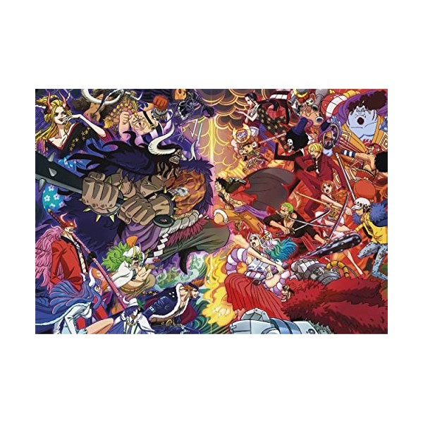 Clementoni - One Piece - Puzzle de 1000 Pièces - Jeu de Patience et de Réflexion - Format Paysage - Image Net - Décoration - 