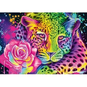 Schmidt Spiele 58514 Sheena Pike, léopard Arc-en-Ciel Fluo 1000 pièces Puzzle, coloré