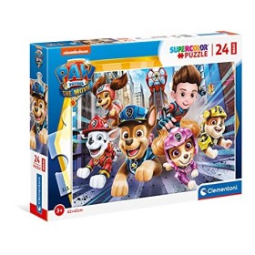Clementoni- Paw Patrol Supercolor Pat Patrouille The Movie-24 Maxi pièces, 3 Ans Enfant, Puzzle Dessin animé-fabriqué en Ita