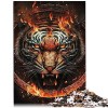 Puzzles tête Mort Flammes pour Adultes et enfantsCardboard Puzzles Puzzles pour Adultes 1000 pièces pour Adultes et Enfants à