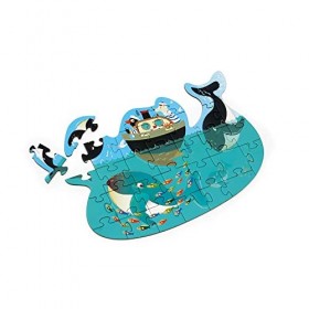 Scratch - Puzzle de Contours pour Enfants 3 Ans - Mini Shape Puzzle Baleine - Puzzle 31 Pieces - Jeu Enfant 3 Ans - Puzzle Ed
