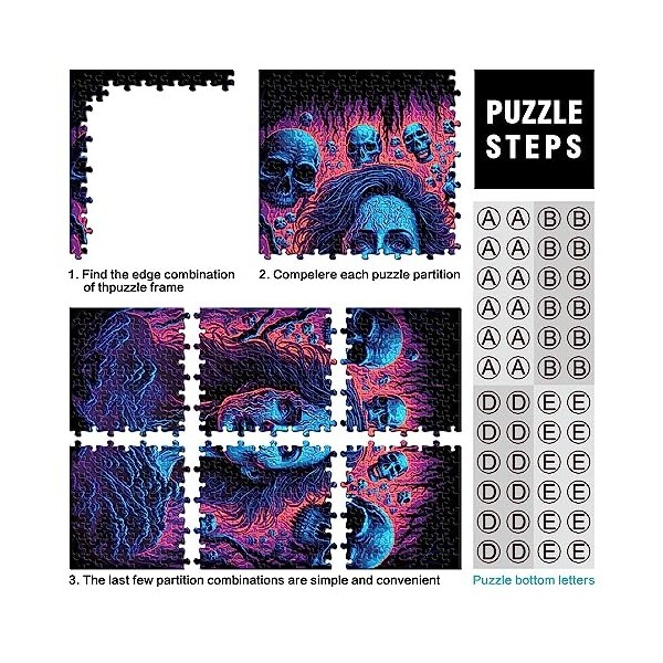 Peur de linconnu Puzzles pour Adultes EnfantsPuzzles en Carton 1000 pièces Puzzle pour Adultes Famille Décoration 10.27" x 2