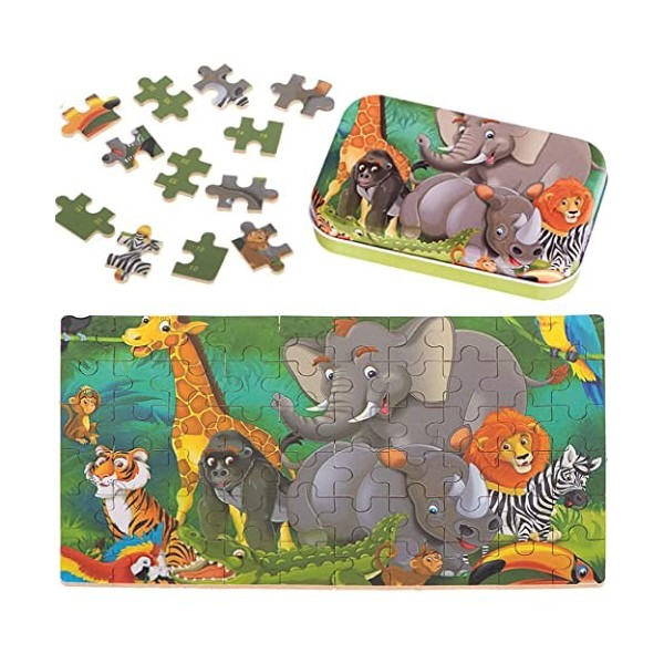 KOKOBOX Puzzle-in-Can Jouet Enfant Jouet Puzzle pour Enfants Jeux Enfants 3 4 5 Ans Puzzle Bébés Animaux Puzzles 60 Pièces 