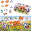 KOKOBOX Puzzle-in-Can Jouet Enfant Jouet Puzzle pour Enfants Jeux Enfants 3 4 5 Ans Puzzle Bébés Animaux Puzzles 60 Pièces 