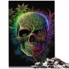 Weed Skull Jigsaw Puzzles 1000 pièces pour Adultes Puzzles pour Adultes et enfantsPuzzles en Carton pour Adultes et Enfants à