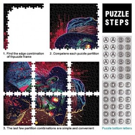 Puzzles pour Adultes Enfants Gangster Zombie pensant Puzzles en Carton pour Adultes 1000 pièces Challenge Toy 10.27" x 20.47"