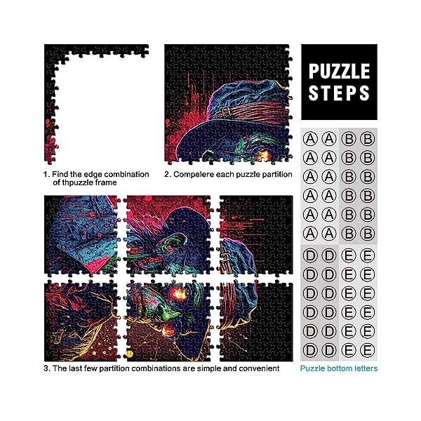 Puzzles pour Adultes Enfants Gangster Zombie pensant Puzzles en Carton pour Adultes 1000 pièces Challenge Toy 10.27" x 20.47"