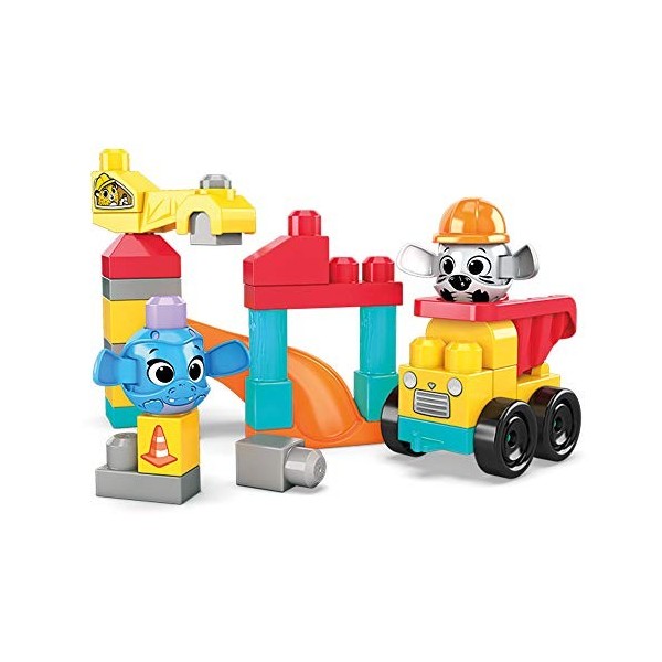 Mattel Games Mega Bloks First Builders Coucou Blocs coffret chantier de construction, 30 pièces, jouet pour enfant et bébé dè
