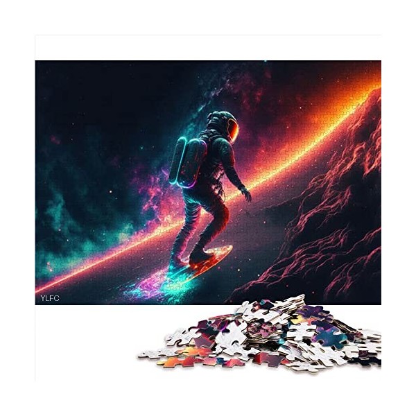 Puzzle 1000 pièces pour Adultes Astronaute Puzzle pour Adultes Puzzles en Carton Jeu Difficile （Taille 26x38cm）