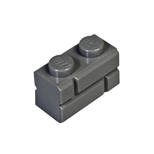 LEGO Parts and Pieces: Dark Gray Dark Stone Grey 1x2 Masonry Profile Brick x50