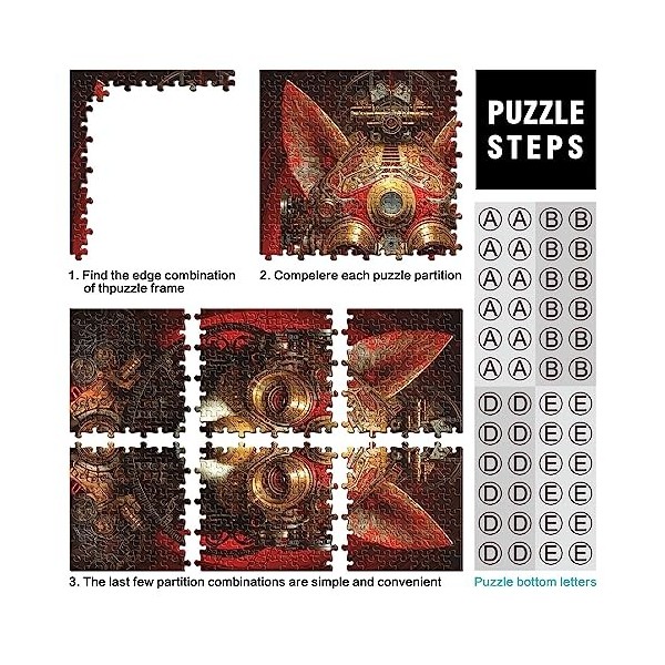 Puzzles pour Adultes Chien biomécanique Puzzles en Carton Puzzles Amusants pour Adultes 1000 pièces pour Adultes Enfants 12+ 