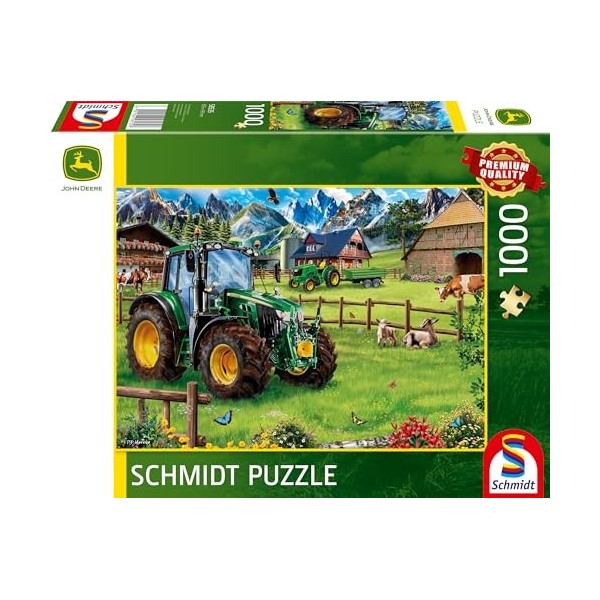 Schmidt Spiele 58535 Puzzle Tracteur, John Deere 6120M, 1000 pièces, Multicolore