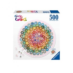 Ravensburger - Puzzle Adulte - Puzzle rond 500 p -Donuts Circle of Colors - 17346