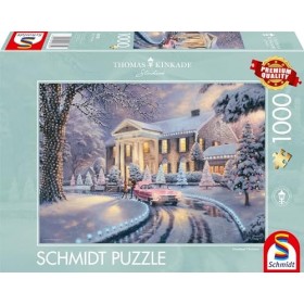 Schmidt Spiele 58781 Puzzle Thomas Kinkade Graceland Christmas 1000 pièces, Multicolore