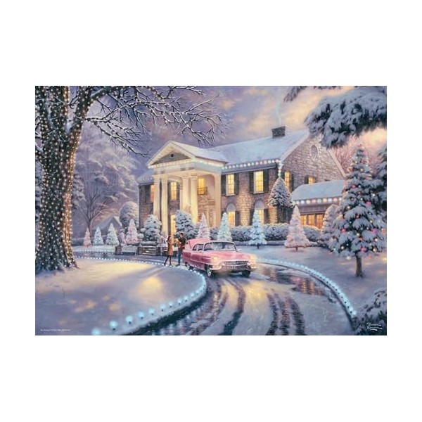 Schmidt Spiele 58781 Puzzle Thomas Kinkade Graceland Christmas 1000 pièces, Multicolore