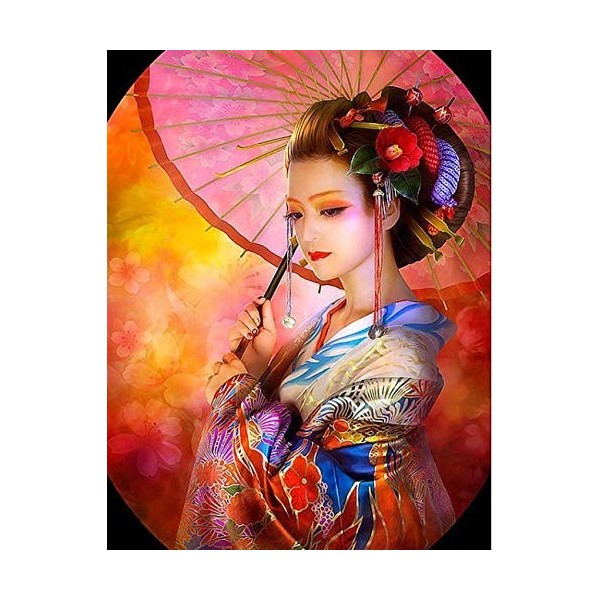 Puzzle en bois 1000 pièces - Geisha japonaise - Grand puzzle - Jeu de puzzle pour adultes et enfants