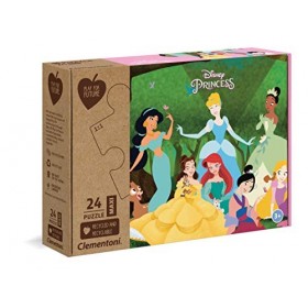 Clementoni- Puzzle Maxi Princesas 24pzs Disney Princess Play for Future Princess-24 pièces Enfant-matériaux 100% recyclés-fab