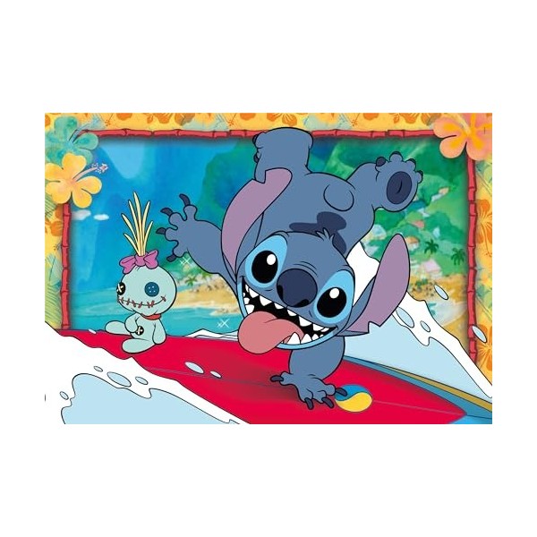 Clementoni Supercolor Disney Stitch – 2 x 20 Comprend 2 20 pièces Enfants 3 Ans, Puzzle Dessins animés, fabriqué en Italie,