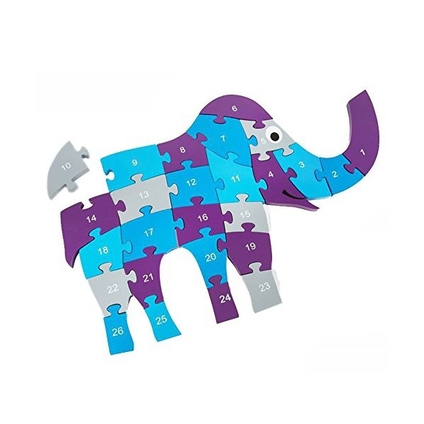 BS - Ga236 - Puzzle Déléphant - 40 X 60 Cm - 26 Pièces