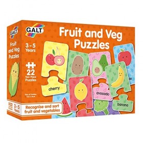 Galt Toys, Fruit and Veg Puzzles, Jigsaw Puzzles for Kids, Ages 3 to 5 Years Plus