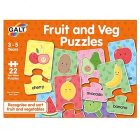 Galt Toys, Fruit and Veg Puzzles, Jigsaw Puzzles for Kids, Ages 3 to 5 Years Plus