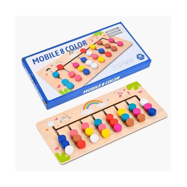 Yojabe Jeu de société Slide Puzzle, Puzzle dapprentissage Montessori | Jouet de Puzzle Coulissant Montessori - Jeu de logiqu