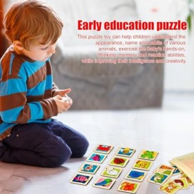 Kongque Puzzle Assorti danimaux,Cartes de Puzzle Assorties danimaux - Jeux de Correspondance de tri des Couleurs danimaux 