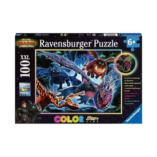 Ravensburger- Leuchtende How to Train Your Dragon Stars 13710-Puzzle pour Enfants Lumineux, 13710