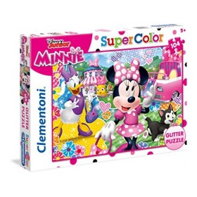 Clementoni - 20146 - Glitter Puzzle - Minnie Happy Helpers - 104 Pièces - Disney