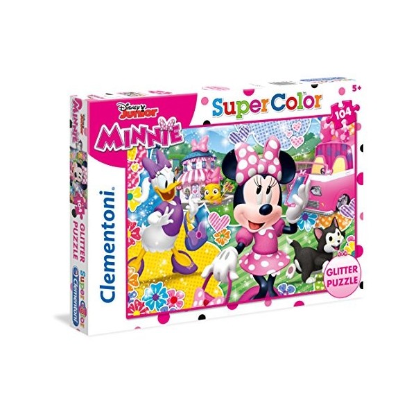 Clementoni - 20146 - Glitter Puzzle - Minnie Happy Helpers - 104 Pièces - Disney