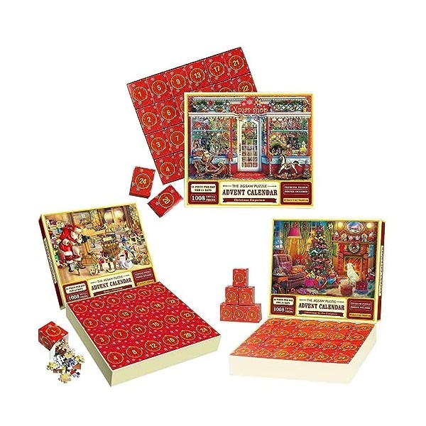 Rianpesn Puzzle LNoël 2023, 1000 Pièces Puzzle Noël pour Adulte Et Enfant, Cadeau Compte À Rebours Noël 24 Jours, Cadeau Noe